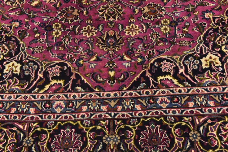 Detail image of 9' 10 x 12' 7 Hand Knotted Mashad Persian Wool Rug