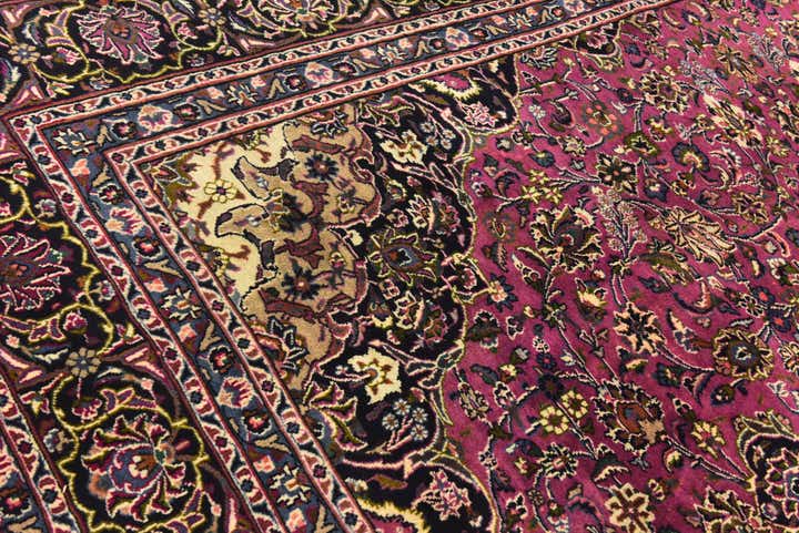9' 10 x 12' 7 Hand Knotted Mashad Persian Wool Rug