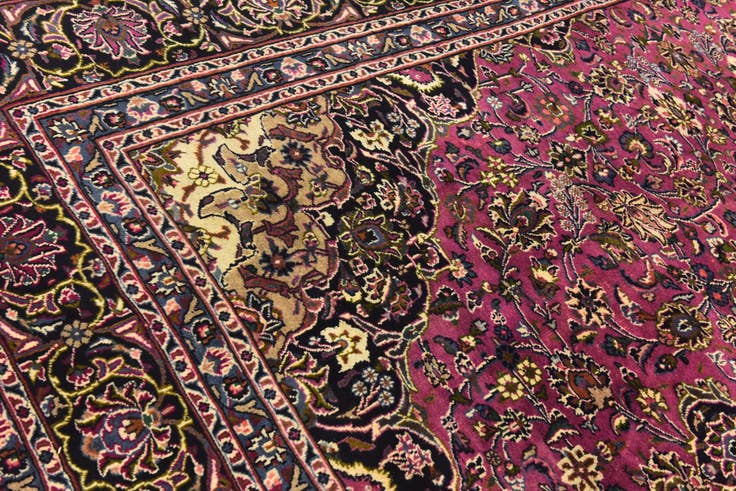 Detail image of 9' 10 x 12' 7 Hand Knotted Mashad Persian Wool Rug