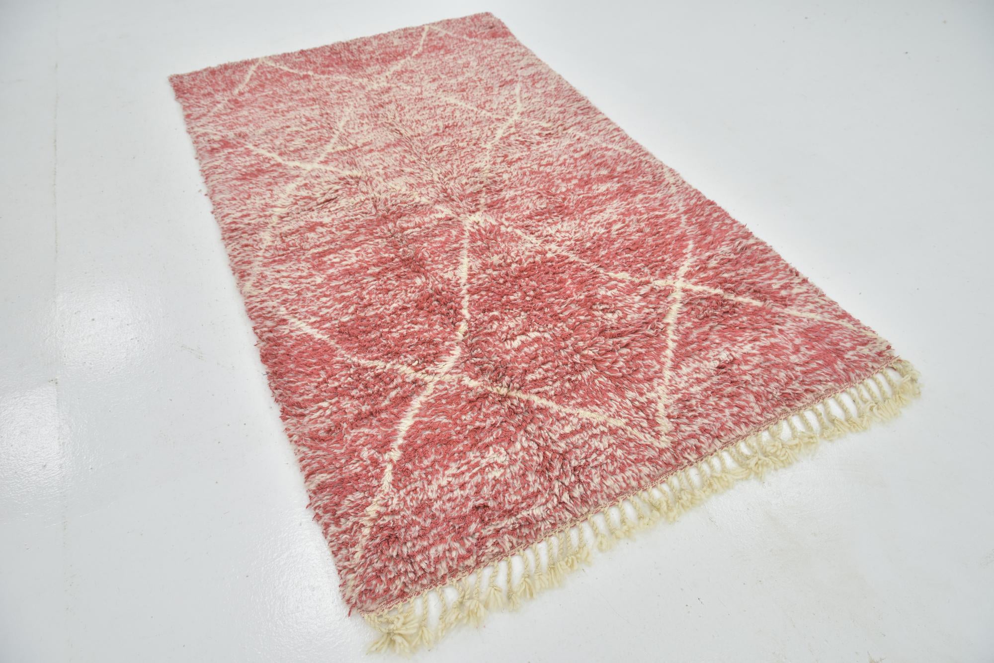 4' 8 x 8' Hand Knotted Moroccan Wool Rug