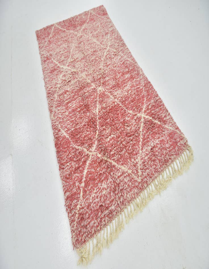 Detail image of 4' 8 x 8' Hand Knotted Moroccan Wool Rug