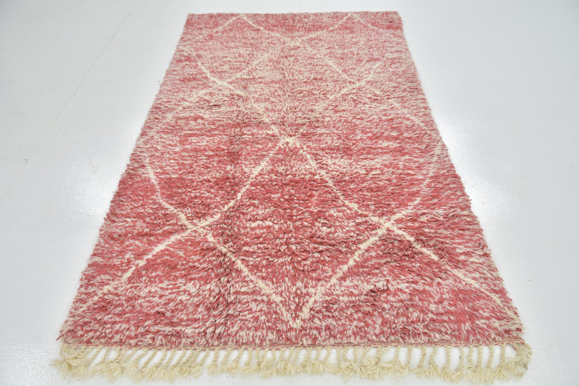 4' 8 x 8' Hand Knotted Moroccan Wool Rug