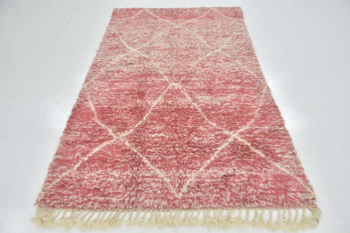 4' 8 x 8' Hand Knotted Moroccan Wool Rug