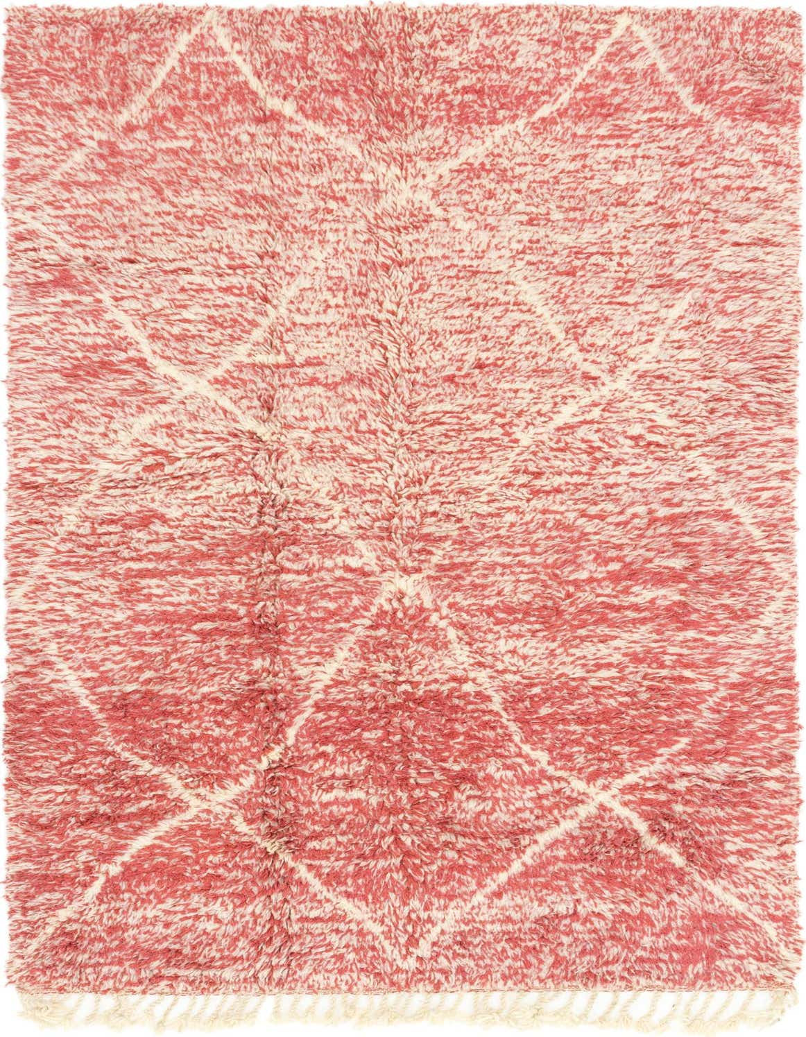 4' 8 x 8' Hand Knotted Moroccan Wool Rug