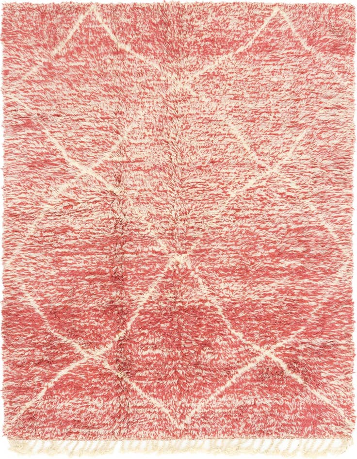 Detail image of 4' 8 x 8' Hand Knotted Moroccan Wool Rug