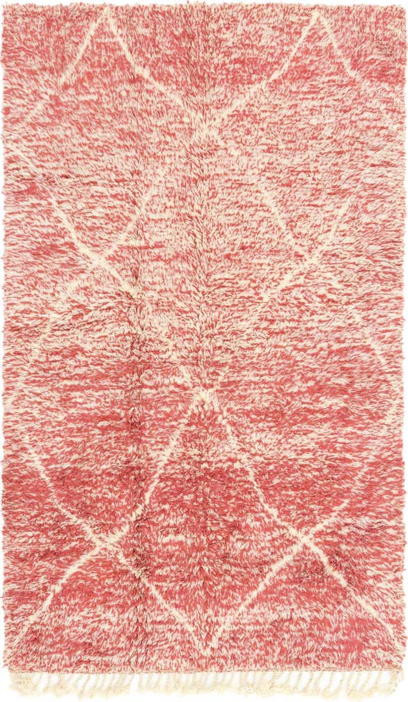 4' 8 x 8' Hand Knotted Moroccan Wool Rug