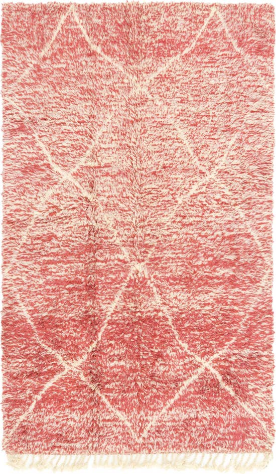 Detail image of 4' 8 x 8' Hand Knotted Moroccan Wool Rug