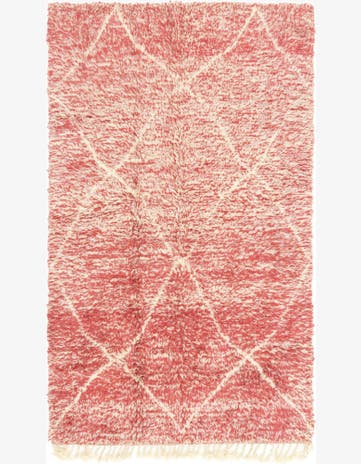 4' 8 x 8' Hand Knotted Moroccan Wool Rug