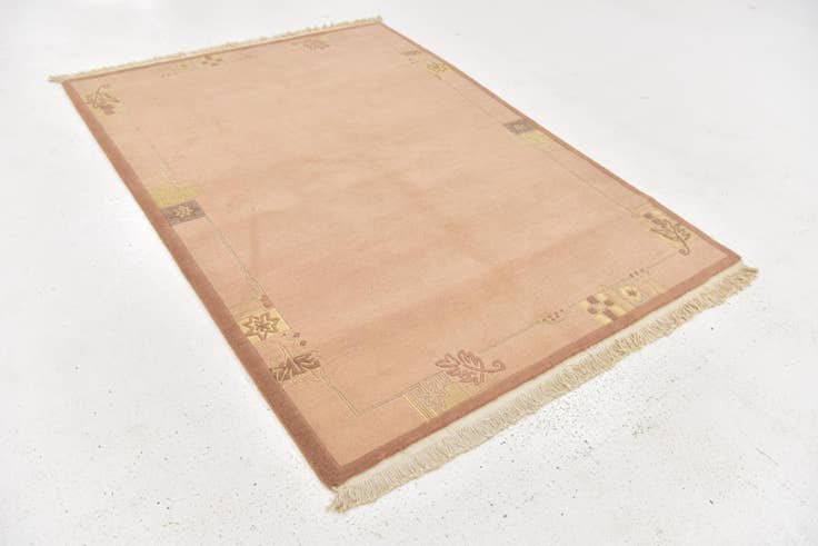 Detail image of 4' 8 x 6' 6 Hand Knotted Nepal Wool Rug