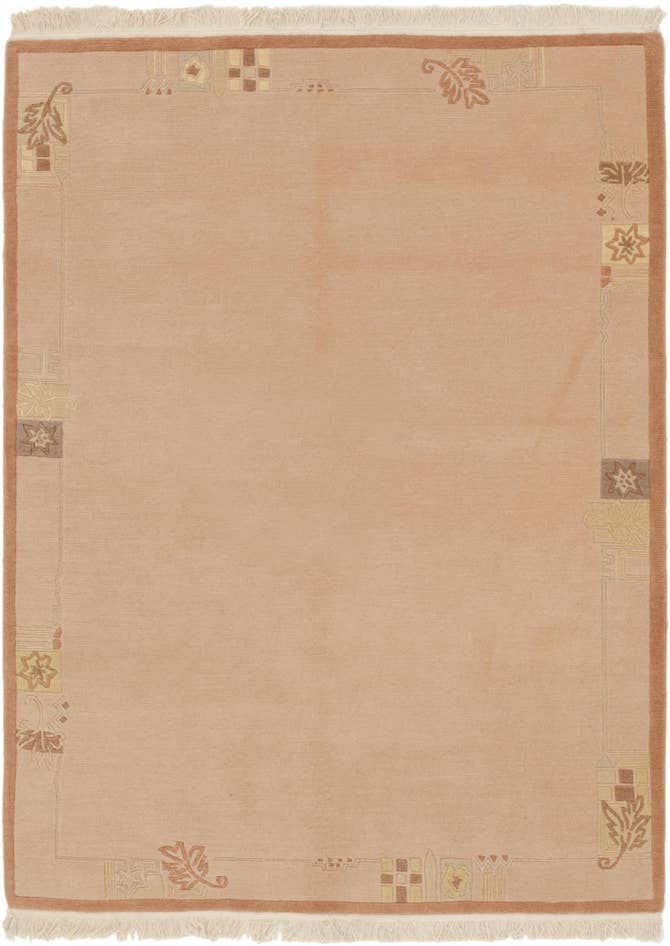 Detail image of 4' 8 x 6' 6 Hand Knotted Nepal Wool Rug