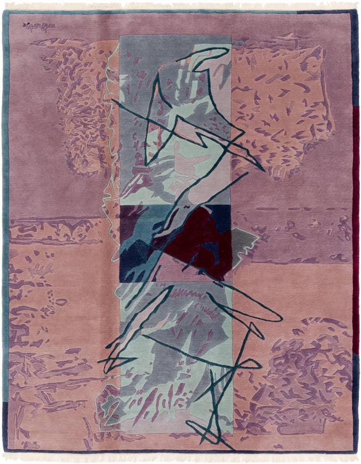 Detail image of 6' 7 x 9' 7 Hand Knotted Nepal Wool Rug