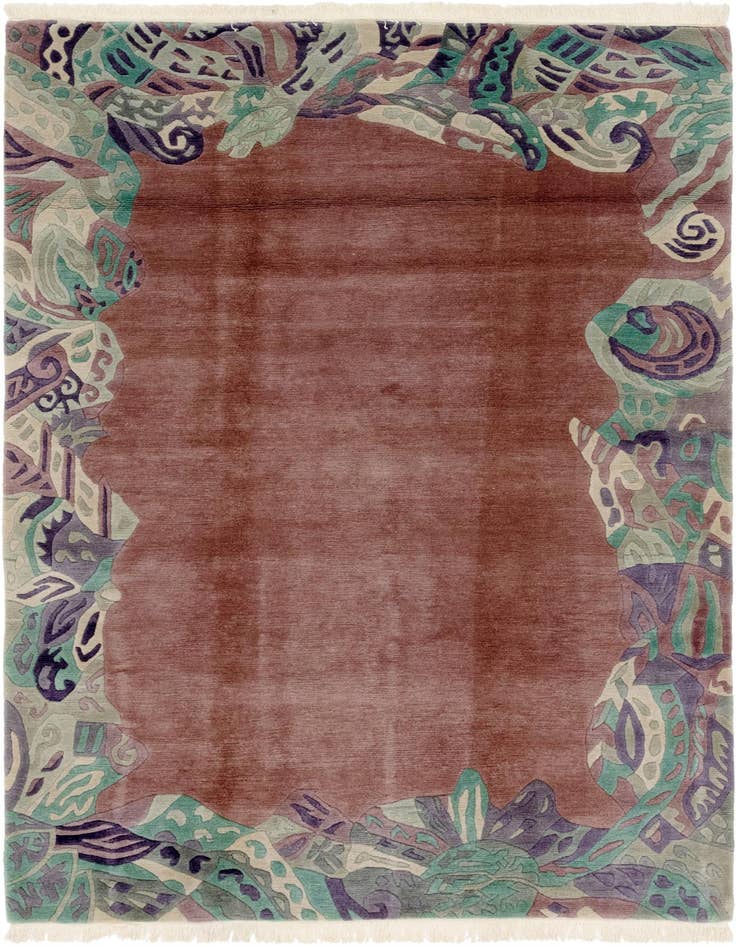 Detail image of 6' 7 x 9' 10 Hand Knotted Nepal Wool Rug
