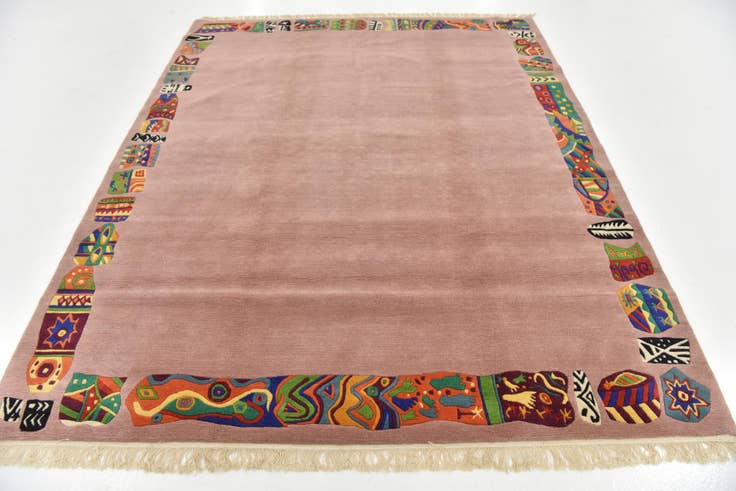 Detail image of 6' 8 x 8' 2 Hand Knotted Nepal Wool Rug