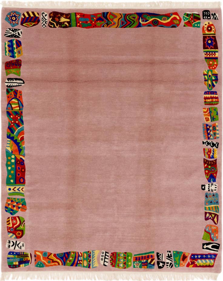 Detail image of 6' 8 x 8' 2 Hand Knotted Nepal Wool Rug