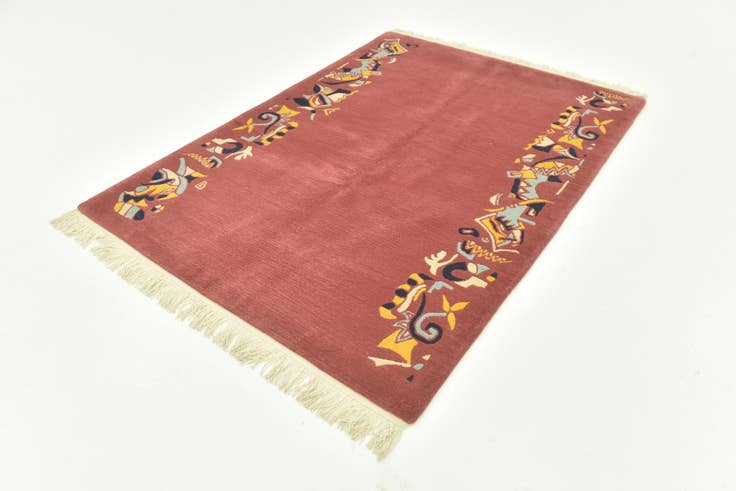 Detail image of 4' 8 x 6' 8 Hand Knotted Nepal Wool Rug