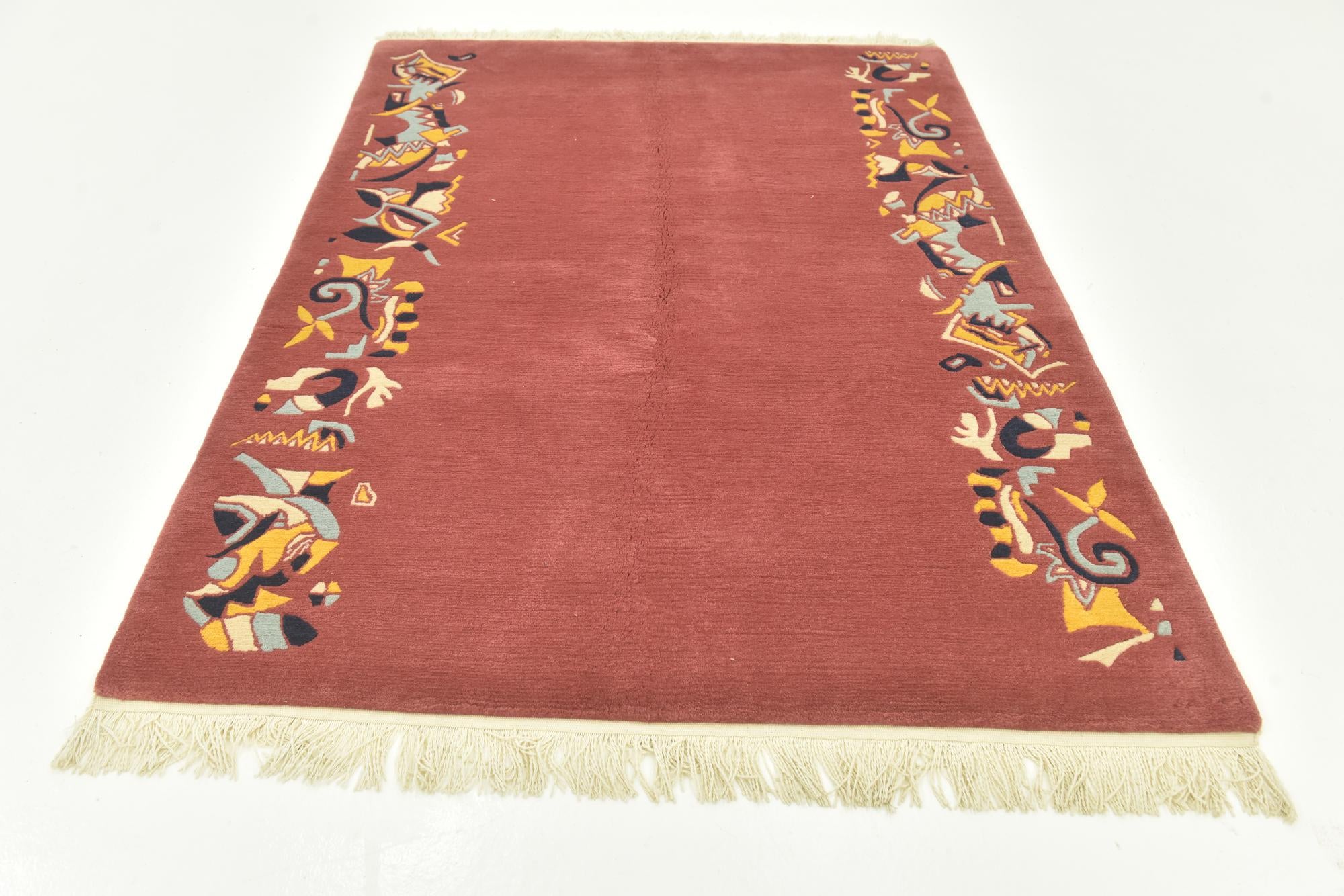 4' 8 x 6' 8 Hand Knotted Nepal Wool Rug