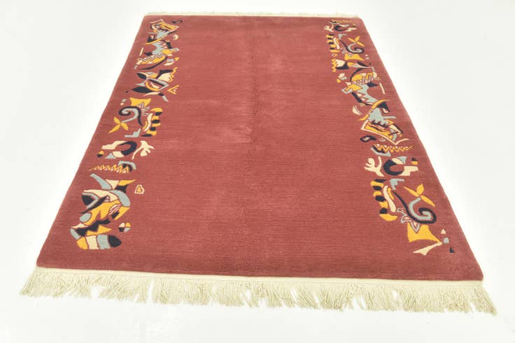 Detail image of 4' 8 x 6' 8 Hand Knotted Nepal Wool Rug