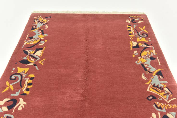 Detail image of 4' 8 x 6' 8 Hand Knotted Nepal Wool Rug