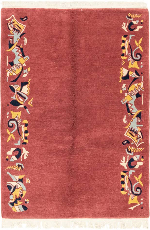 Detail image of 4' 8 x 6' 8 Hand Knotted Nepal Wool Rug