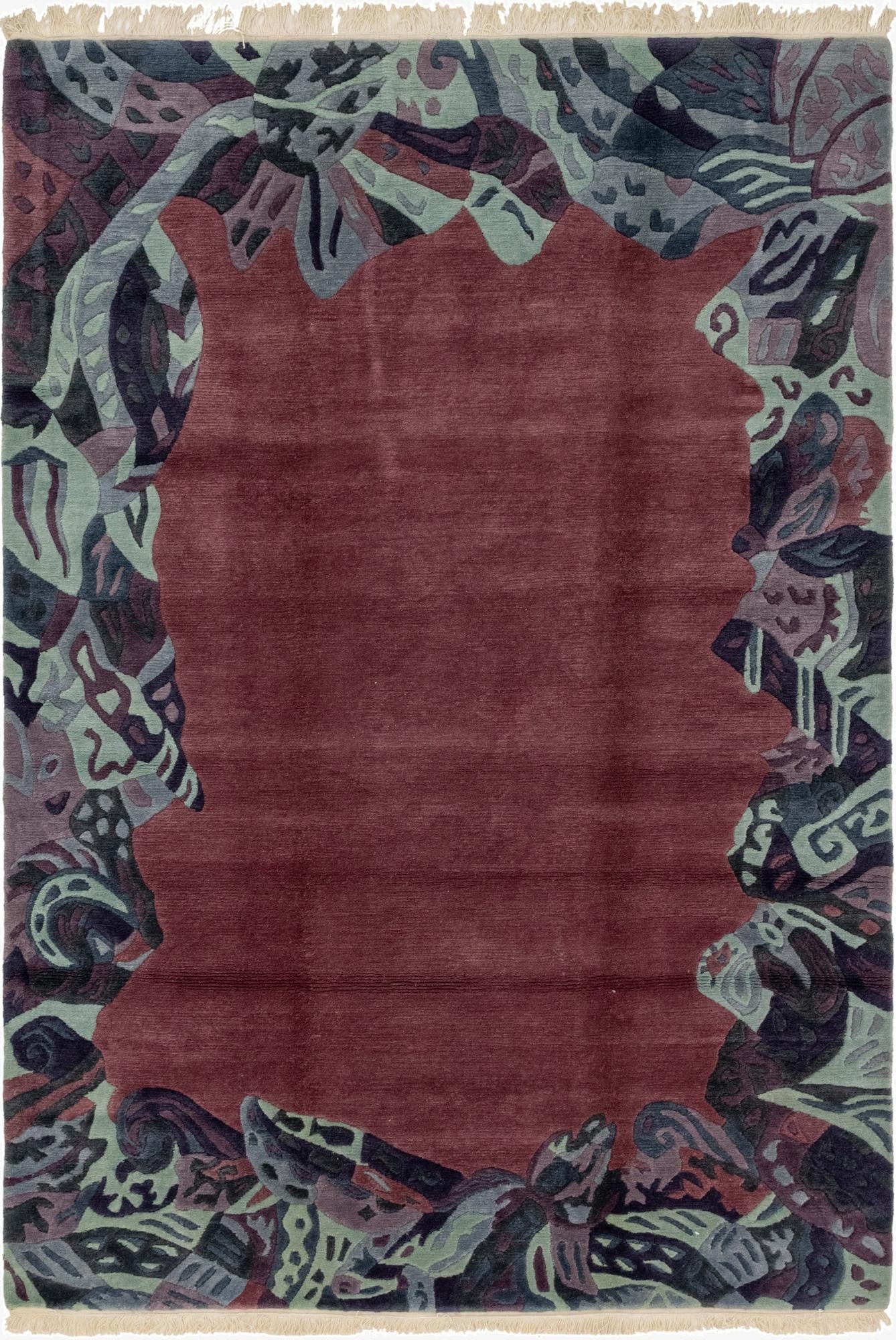 6' 7 x 9' 6  Hand Knotted Nepal Wool Rug