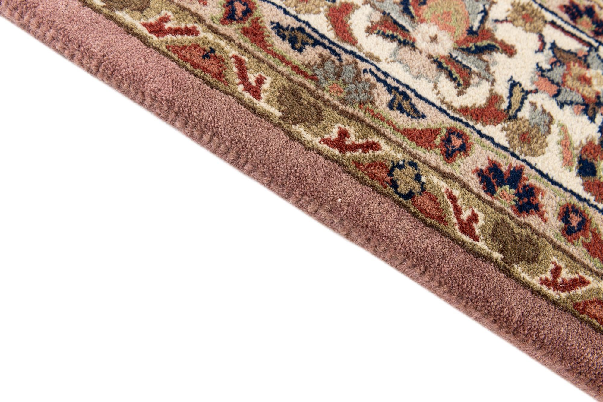 190cm x 295cm Hand Knotted Sarough Wool Rug