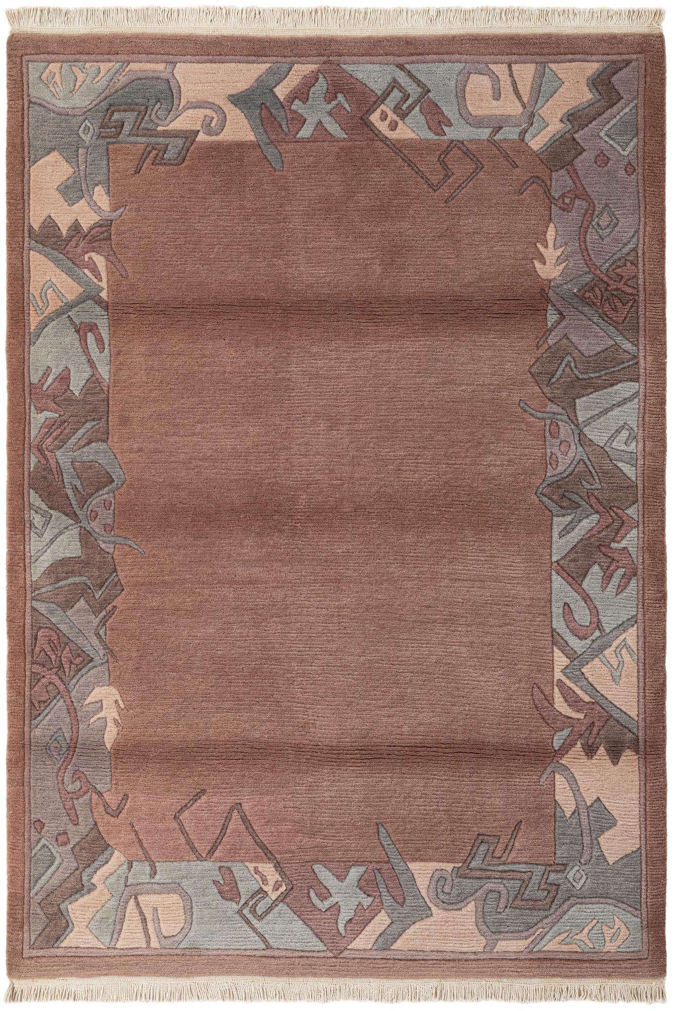 4' 3 x 6' Hand Knotted Tibet Wool Rug