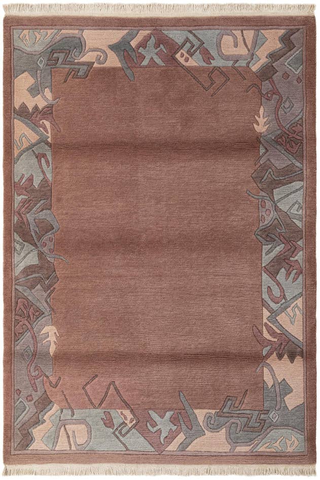Detail image of 4' 3 x 6' Hand Knotted Tibet Wool Rug