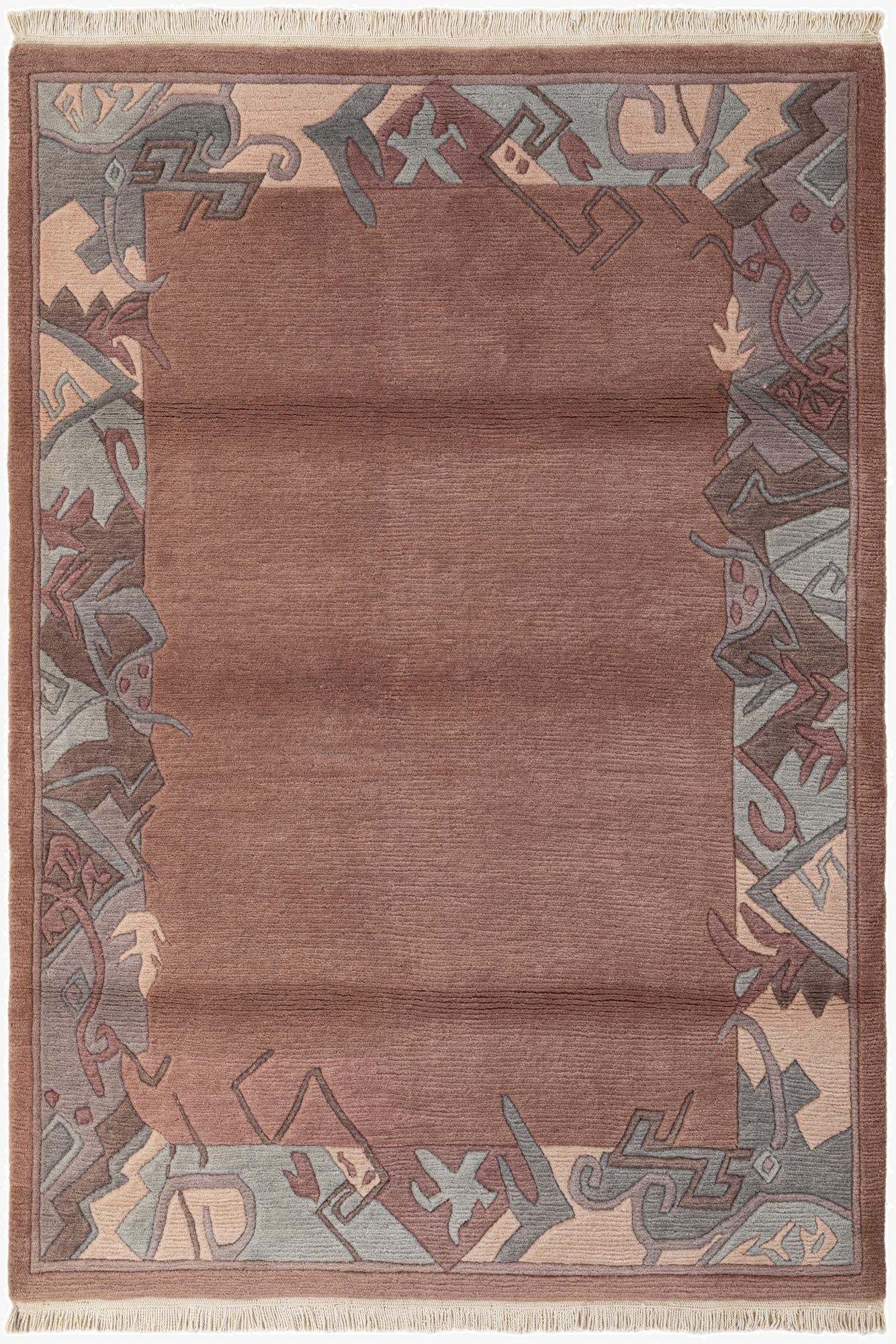 4' 3 x 6'  Hand Knotted Tibet Wool Rug