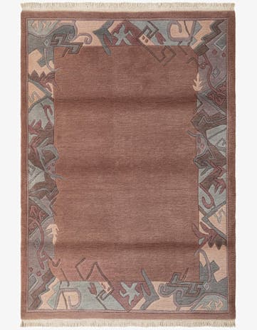 4' 3 x 6' Hand Knotted Tibet Wool Rug