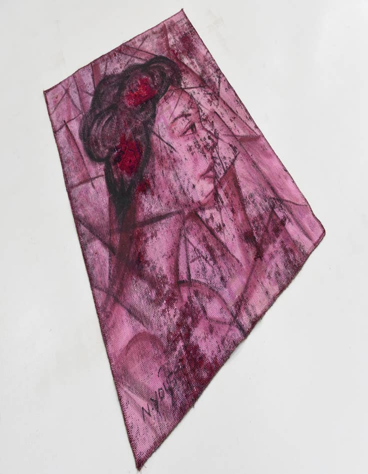 Detail image of 3' 9 x 4' 10 Hand Knotted Ultra Vintage Persian Wool Rug