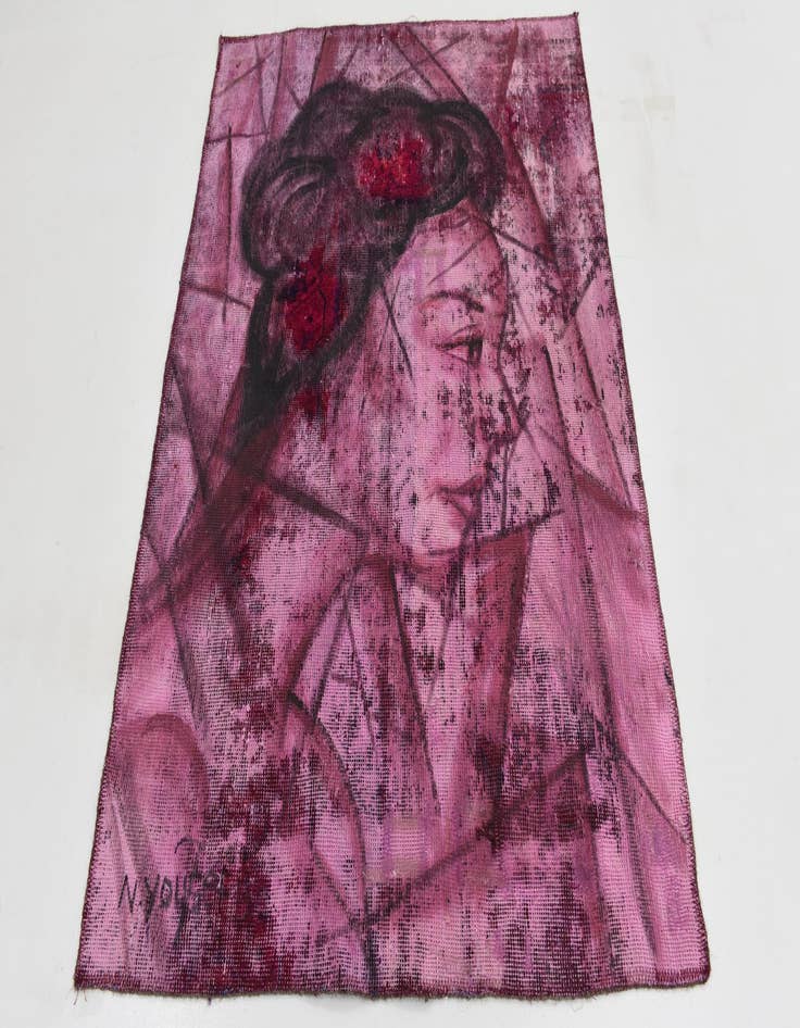 Detail image of 3' 9 x 4' 10 Hand Knotted Ultra Vintage Persian Wool Rug