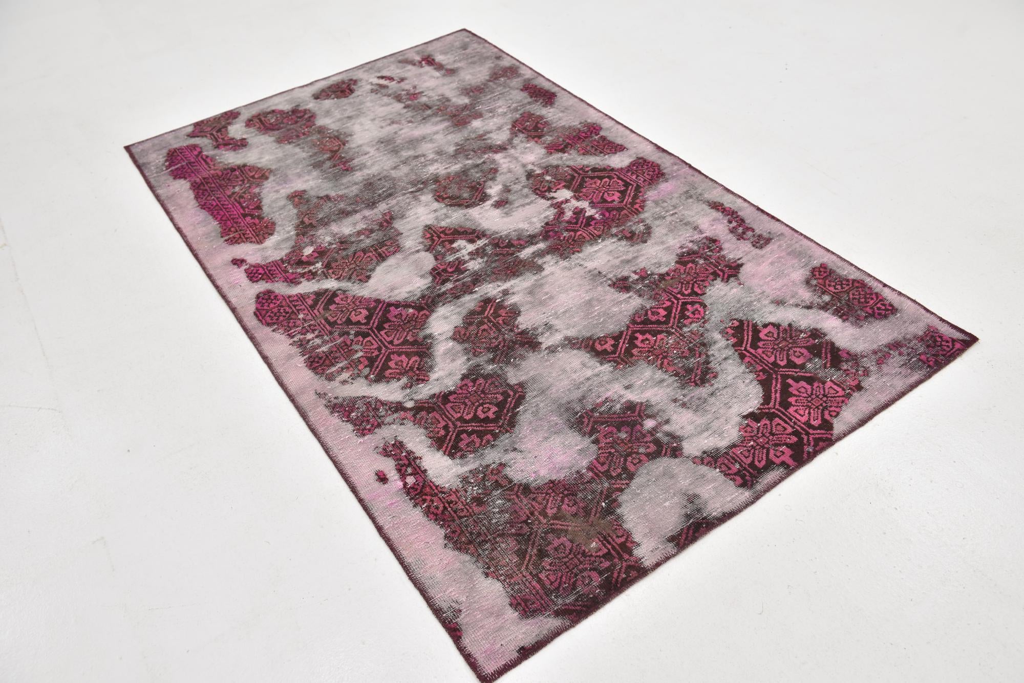 4' x 6' 9 Hand Knotted Ultra Vintage Persian Wool Rug