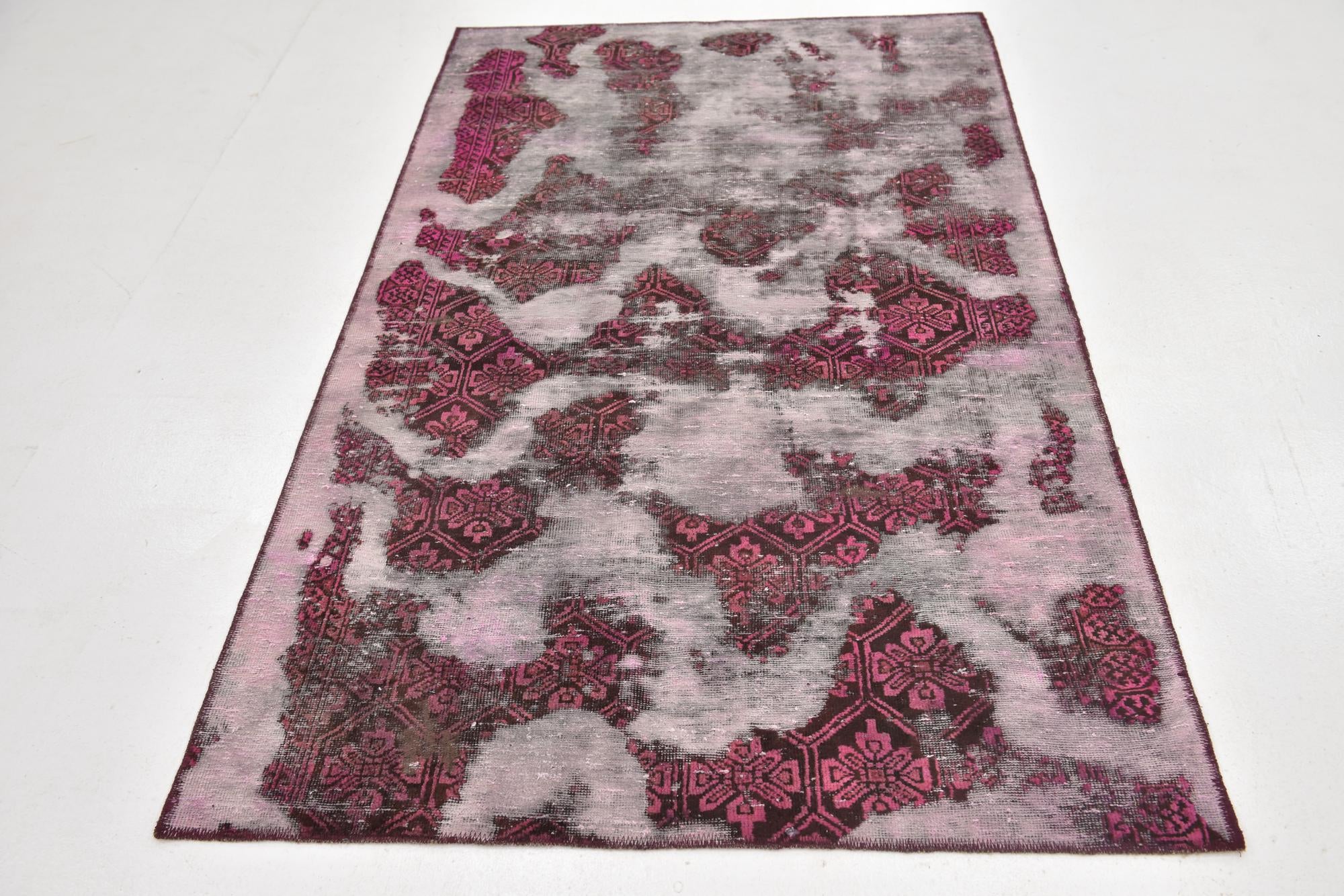 4' x 6' 9 Hand Knotted Ultra Vintage Persian Wool Rug