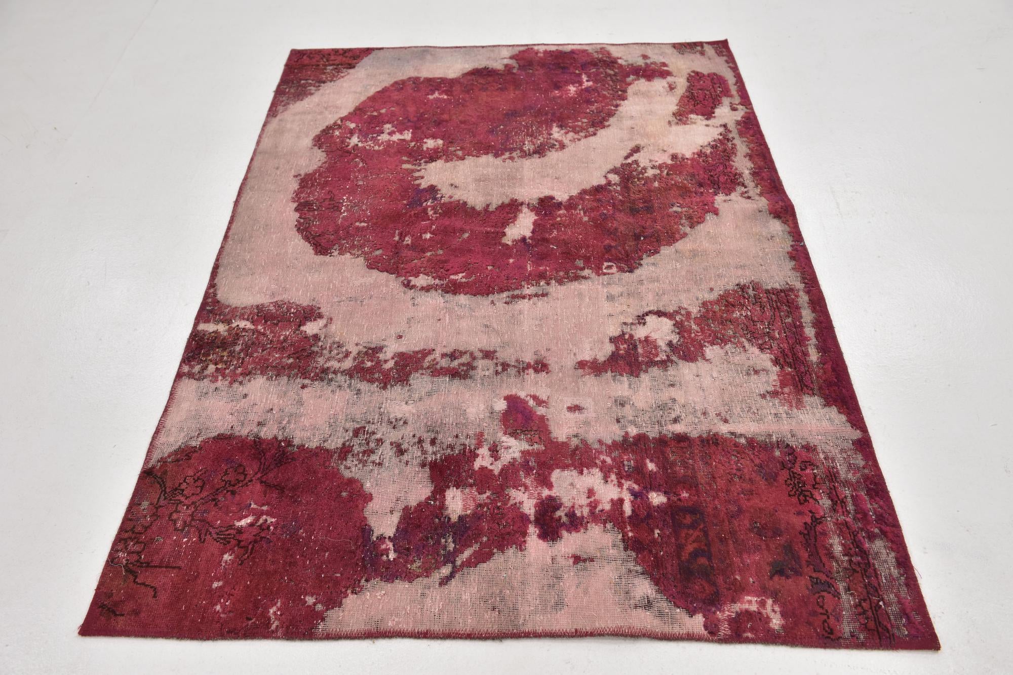 4' 3 x 6' Hand Knotted Ultra Vintage Persian Wool Rug