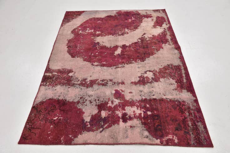 Detail image of 4' 3 x 6' Hand Knotted Ultra Vintage Persian Wool Rug