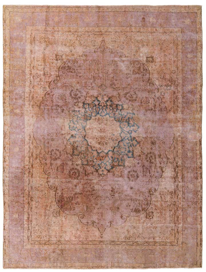 9' 4 x 12' 5 Hand Knotted Ultra Vintage Persian Wool Rug