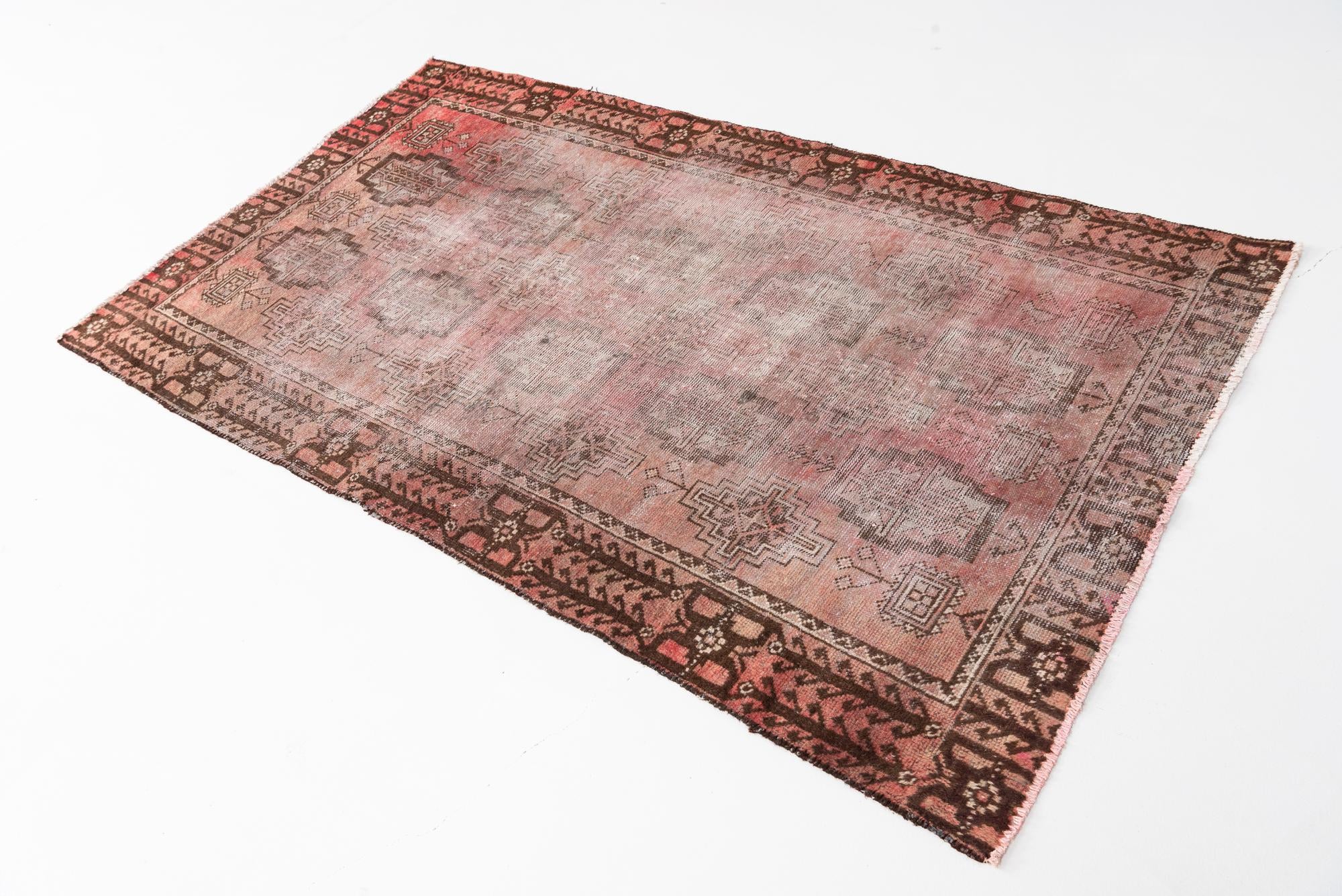 3' 8 x 6' 3 Hand Knotted Ultra Vintage Persian Wool Rug