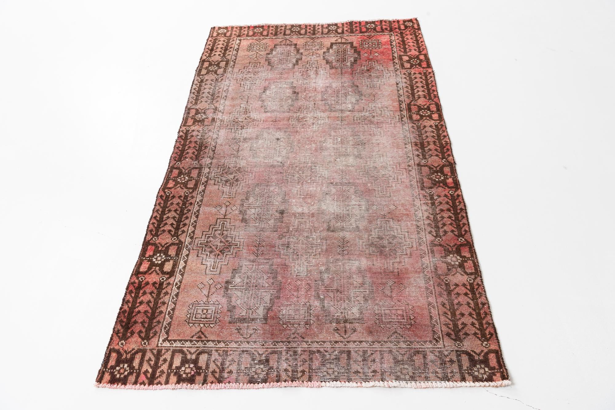 3' 8 x 6' 3 Hand Knotted Ultra Vintage Persian Wool Rug