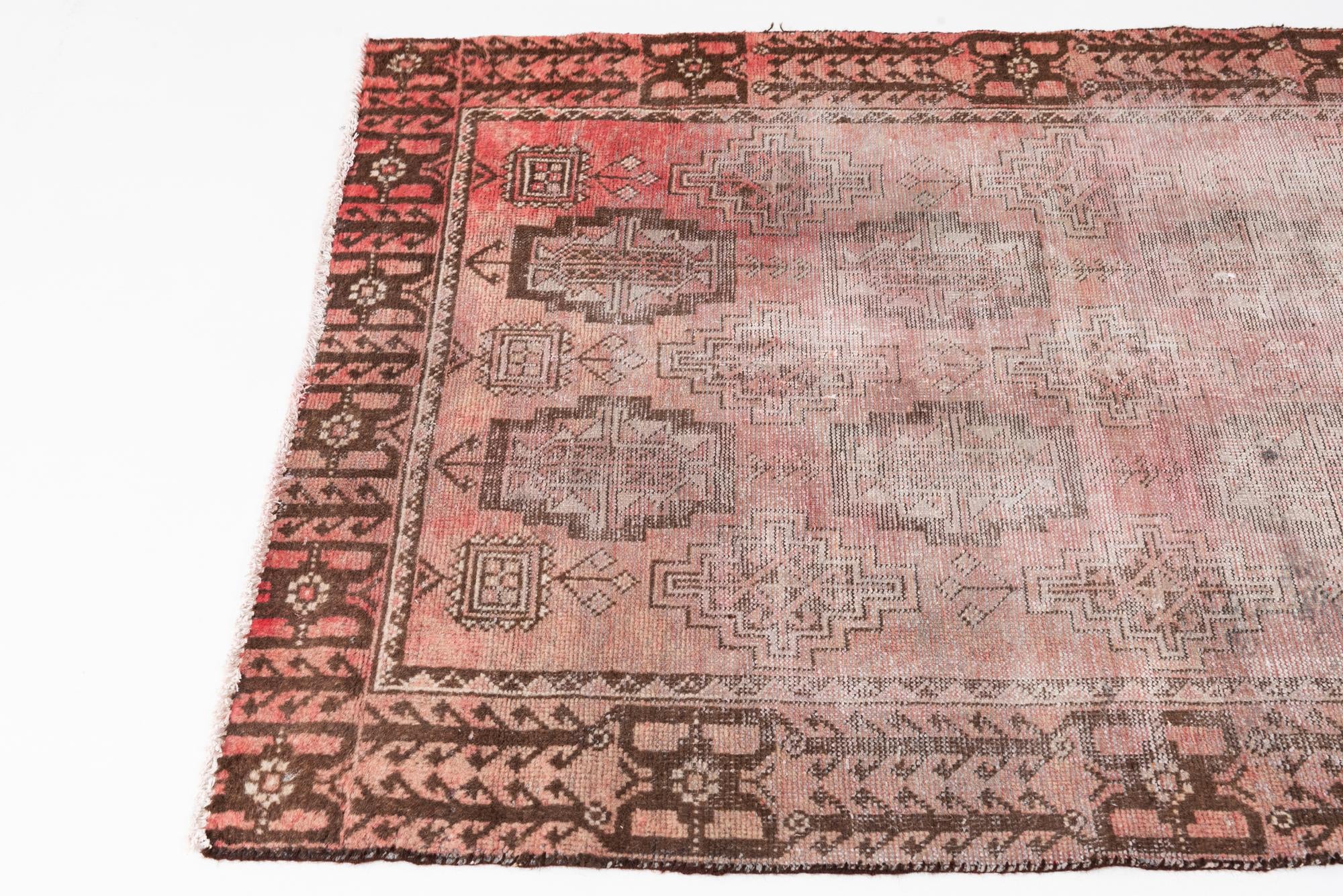 3' 8 x 6' 3 Hand Knotted Ultra Vintage Persian Wool Rug
