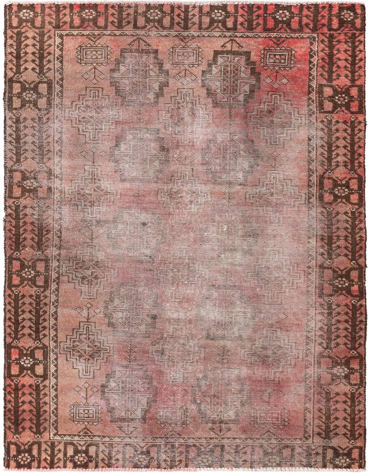 Detail image of 3' 8 x 6' 3 Hand Knotted Ultra Vintage Persian Wool Rug