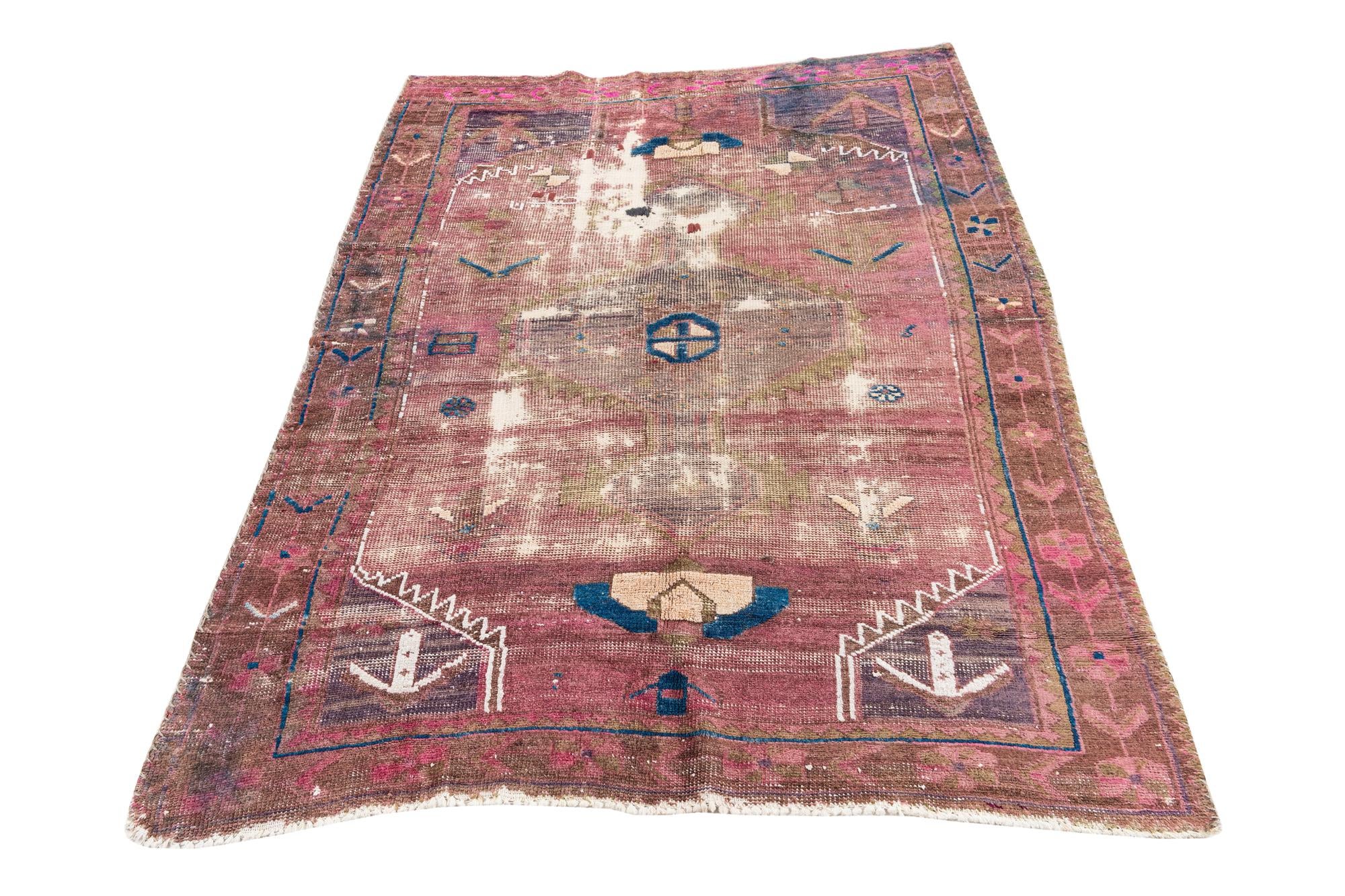 4' 10 x 6' 7 Hand Knotted Ultra Vintage Persian Wool Rug