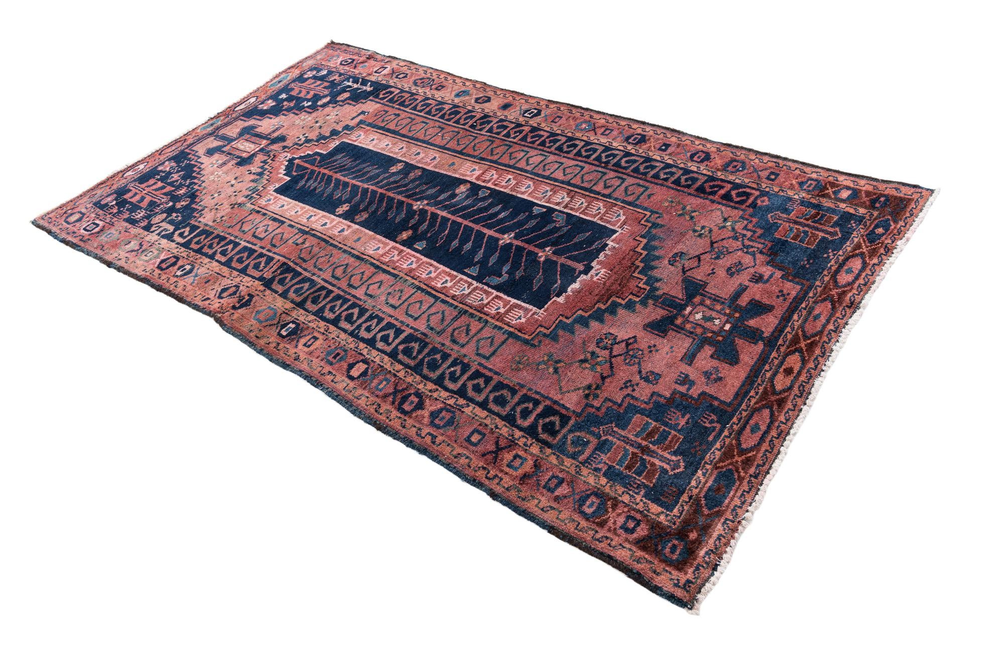 4' 6 x 7' 10 Hand Knotted Ultra Vintage Persian Wool Rug