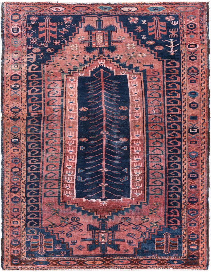 Detail image of 4' 6 x 7' 10 Hand Knotted Ultra Vintage Persian Wool Rug