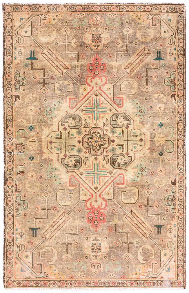 3' 6 x 5' 5 Hand Knotted Ultra Vintage Persian Wool Rug