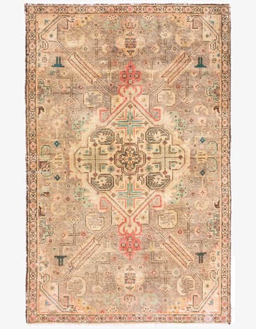 3' 6 x 5' 5 Hand Knotted Ultra Vintage Persian Wool Rug