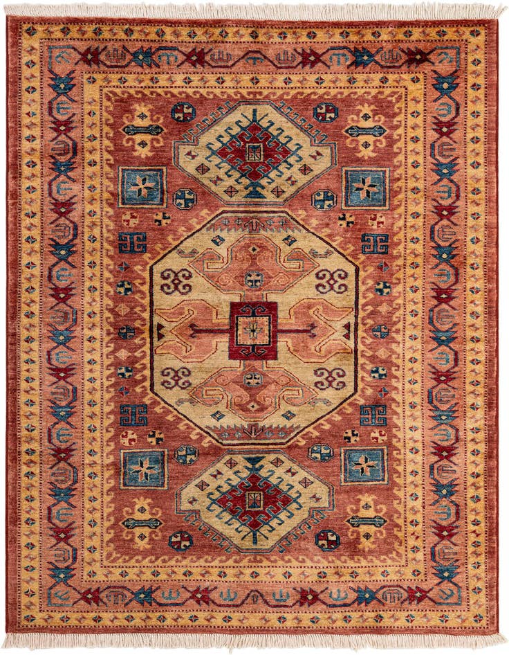 Detail image of 5' 1 x 7' 1 Hand Knotted Ziegler Wool Rug