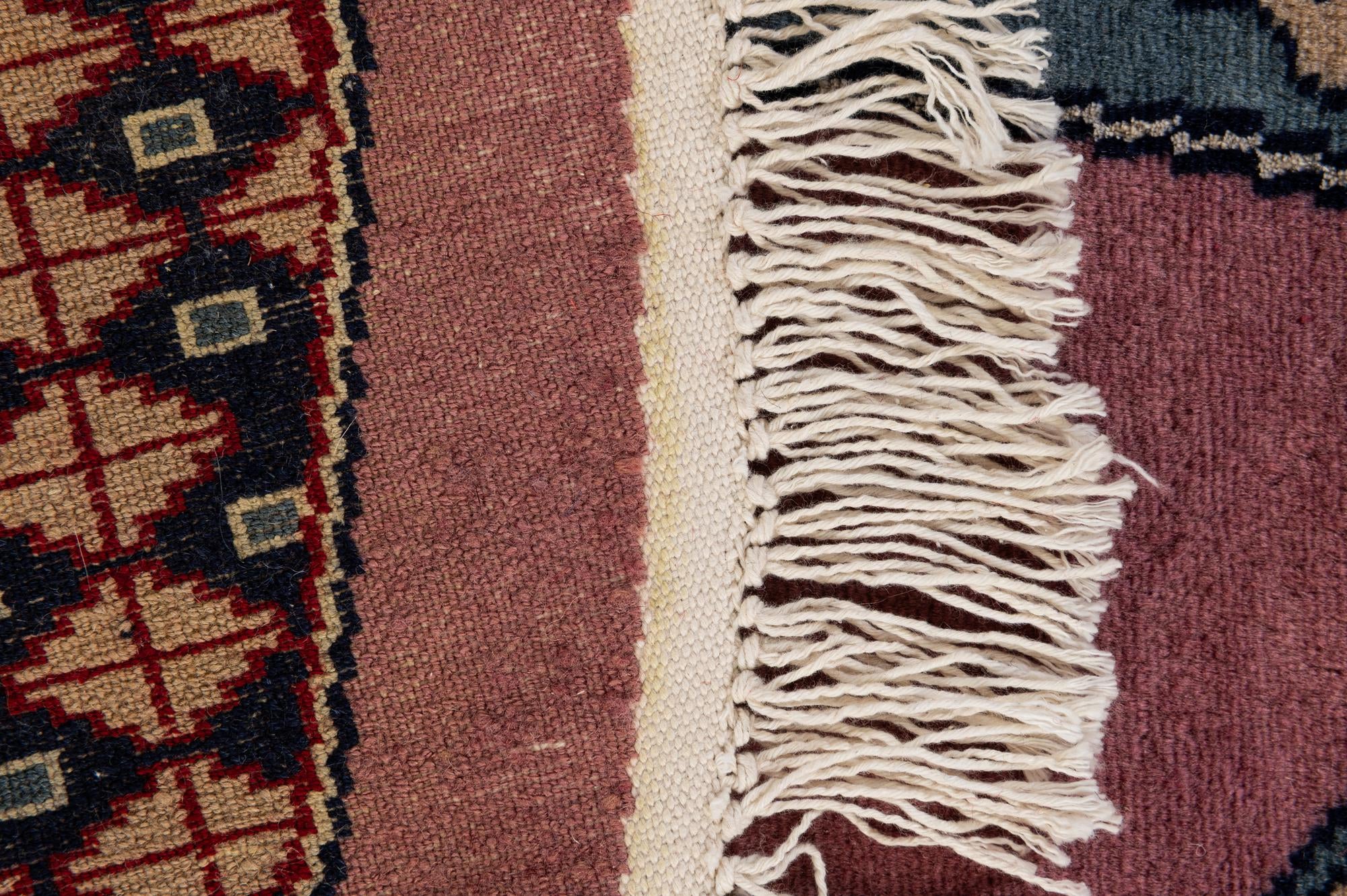 6' x 6' 1 Hand Knotted Bokhara Oriental Wool Round Rug