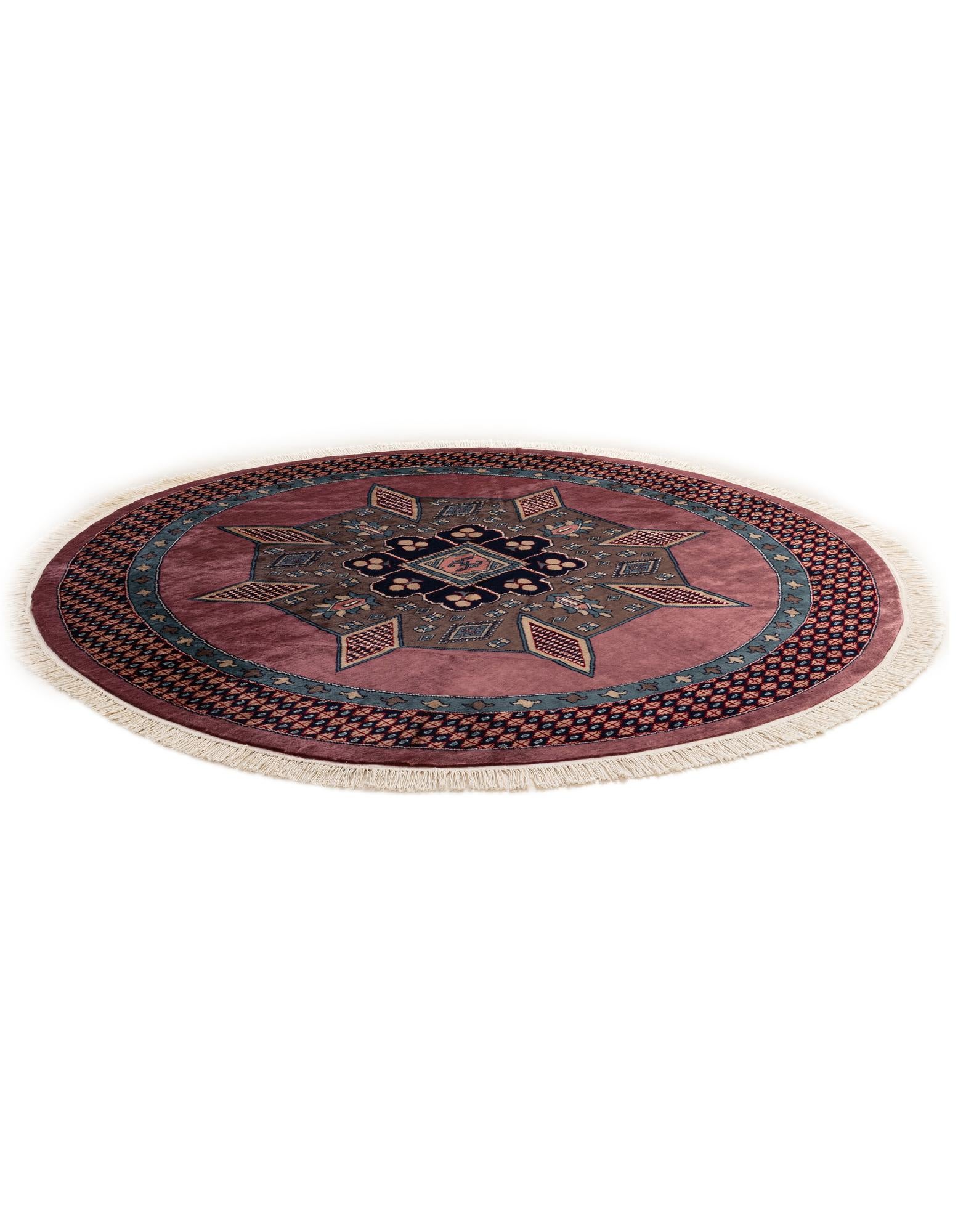 6' x 6' 1 Hand Knotted Bokhara Oriental Wool Round Rug