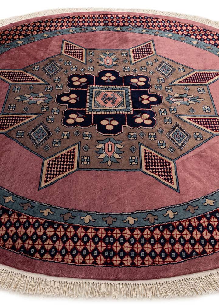 6' x 6' 1 Hand Knotted Bokhara Oriental Wool Round Rug