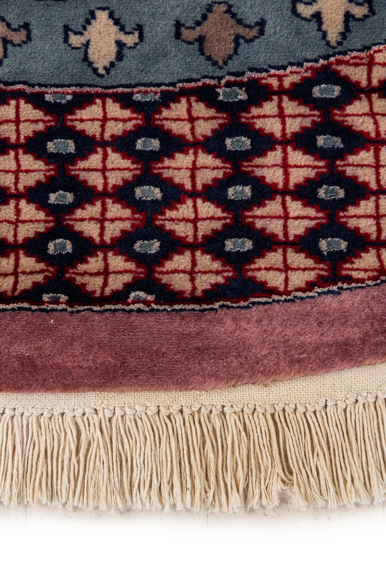 6' x 6' 1 Hand Knotted Bokhara Oriental Wool Round Rug